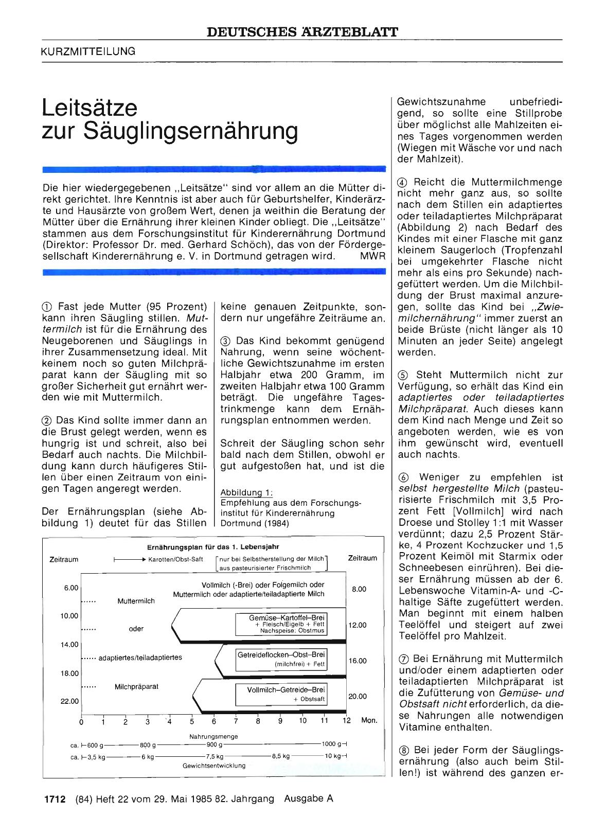 Vorschauseite 1: Leitsätze zur Säuglingsernährung