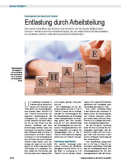 Vorschauseite 1: Vereinbarkeit von Beruf und Familie: Entlastung durch Arbeitsteilung