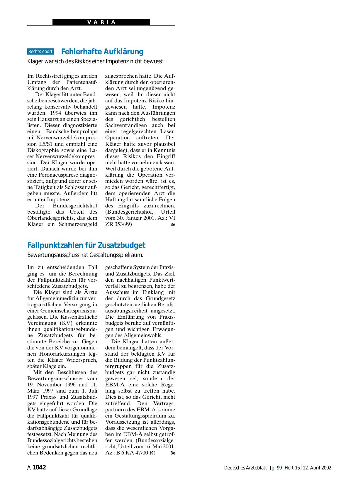 Vorschauseite 1: Fallpunktzahlen für Zusatzbudget: Bewertungsausschuss hat Gestaltungsspielraum