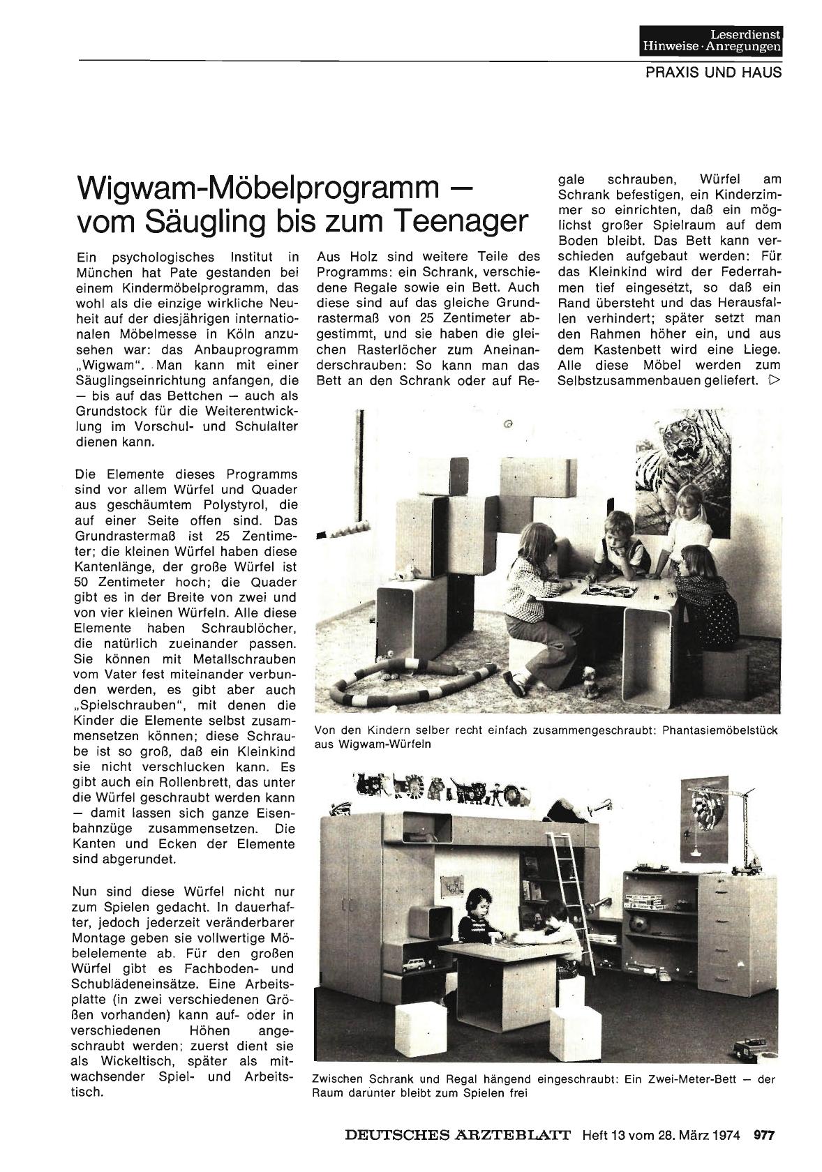 Vorschauseite 1: Wigwam-Möbelprogramm — vom Säugling bis zum Teenager