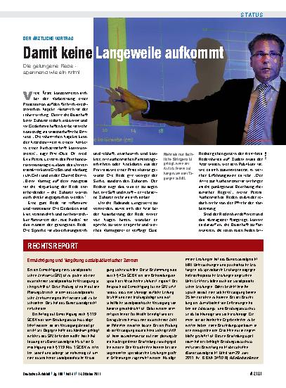 Vorschauseite 1: Der ärztliche Vortrag: Damit keine Langeweile aufkommt