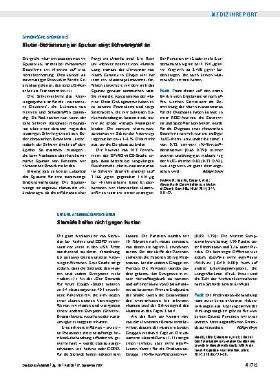 Vorschauseite 1: Untere Atemwegsinfektionen: Steroide helfen nicht gegen Husten