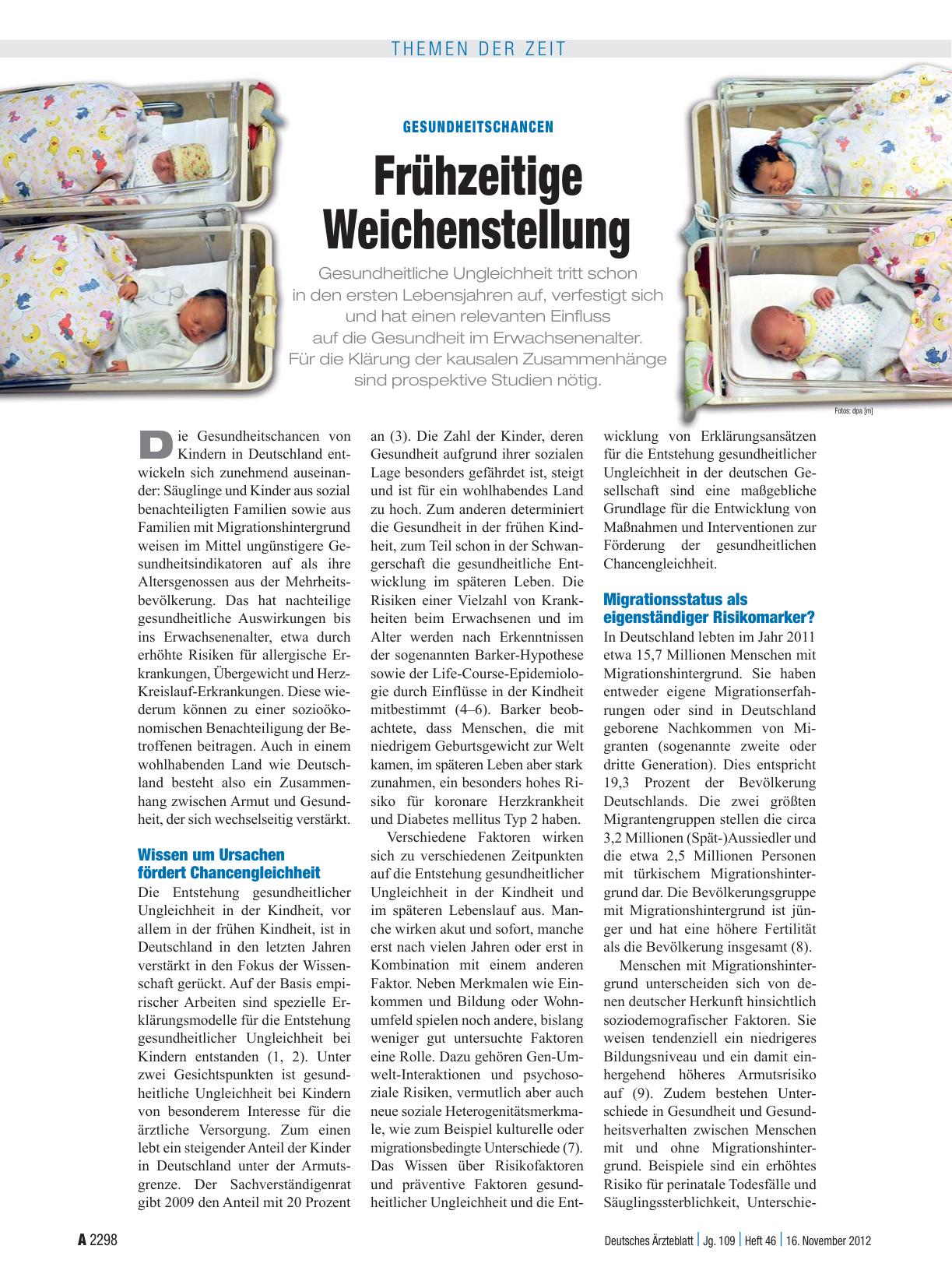 Vorschauseite 1: Gesundheitschancen: Frühzeitige Weichenstellung
