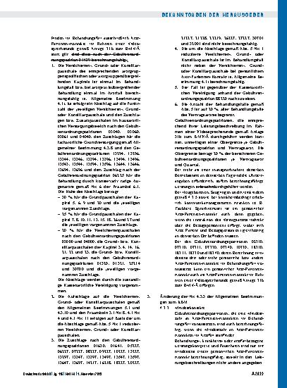 Vorschauseite 2: Beschluss des Bewertungsausschusses nach § 87 Abs. 1 Satz 1 SGB V in seiner 453. Sitzung (schriftliche Beschlussfassung): Teil A, Teil B