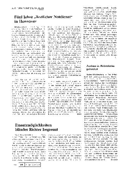Vorschauseite 1: Einsatzmöglichkeiten blinder Richter begrenzt
