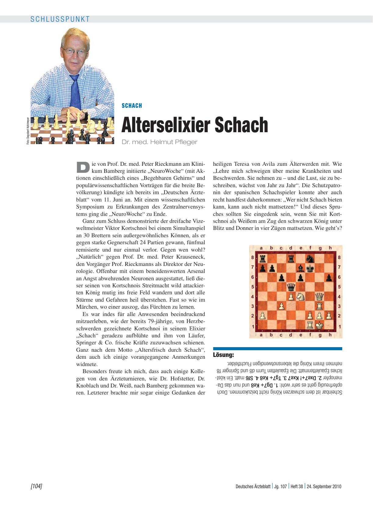 Vorschauseite 1: Schach: Alterselixier Schach