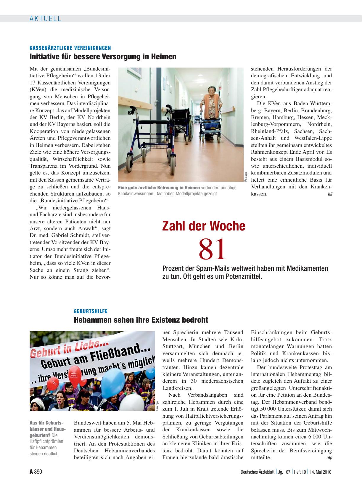 Vorschauseite 1: Geburtshilfe: Hebammen sehen ihre Existenz bedroht