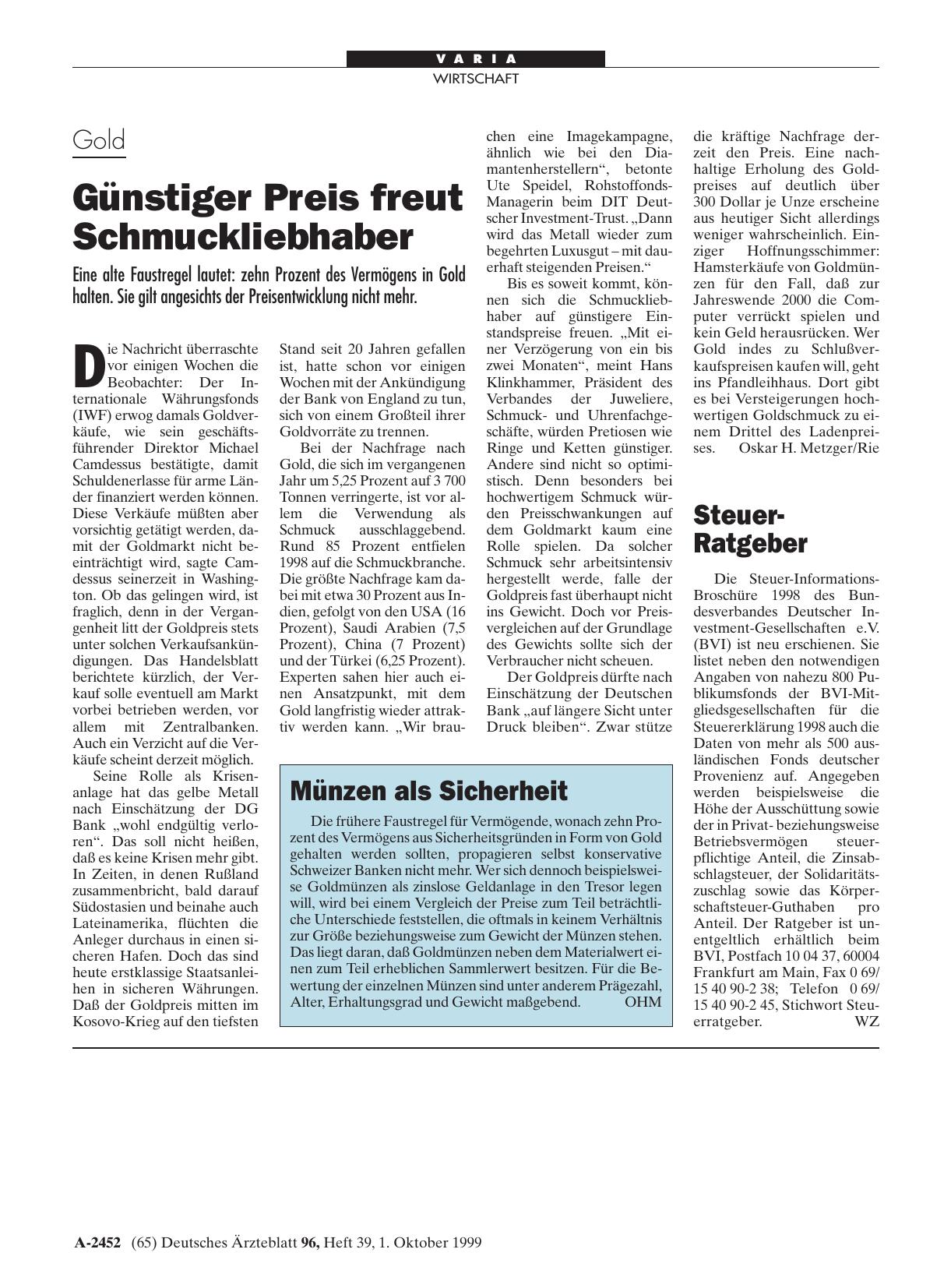 Vorschauseite 1: Münzen als Sicherheit