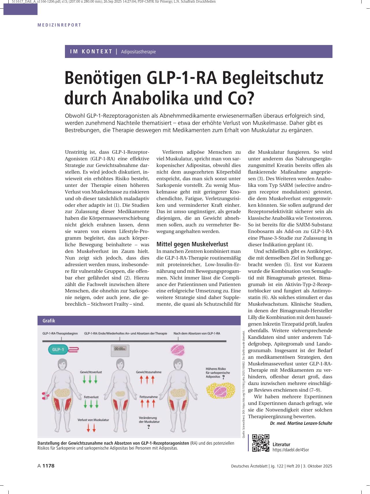 Vorschauseite 1: Adipositastherapie: Benötigen GLP-1-RA Begleitschutz durch Anabolika und Co?