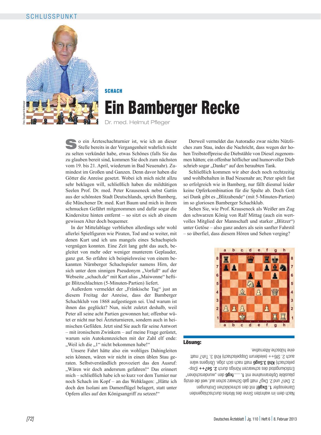 Vorschauseite 1: Schach: Ein Bamberger Recke