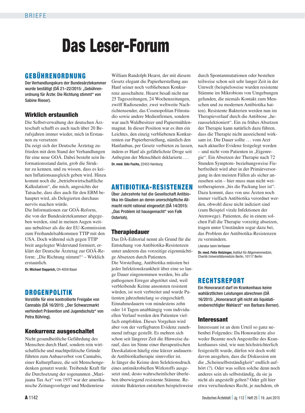 Vorschauseite 1: Antibiotika-Resistenzen: Therapiedauer