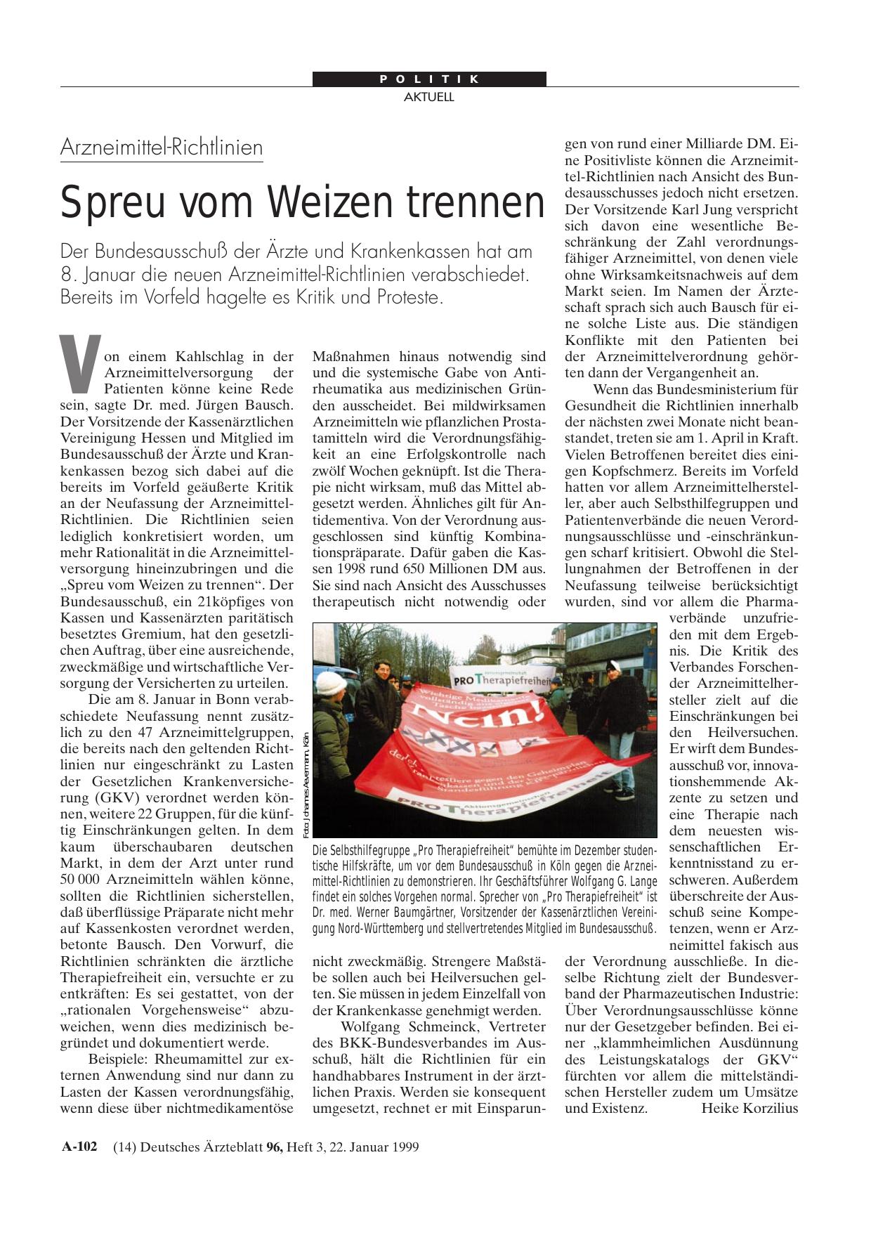 Vorschauseite 1: Arzneimittel-Richtlinien: Spreu vom Weizen trennen