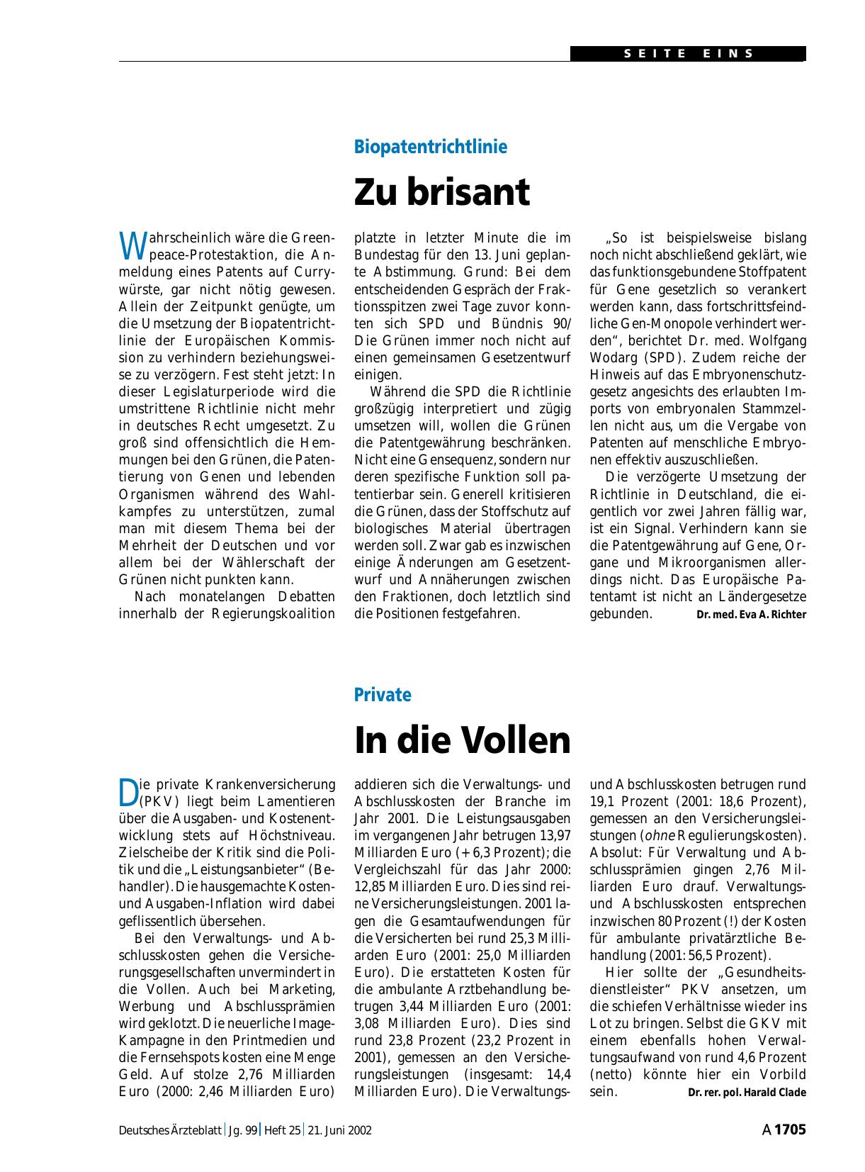Vorschauseite 1: Private: In die Vollen