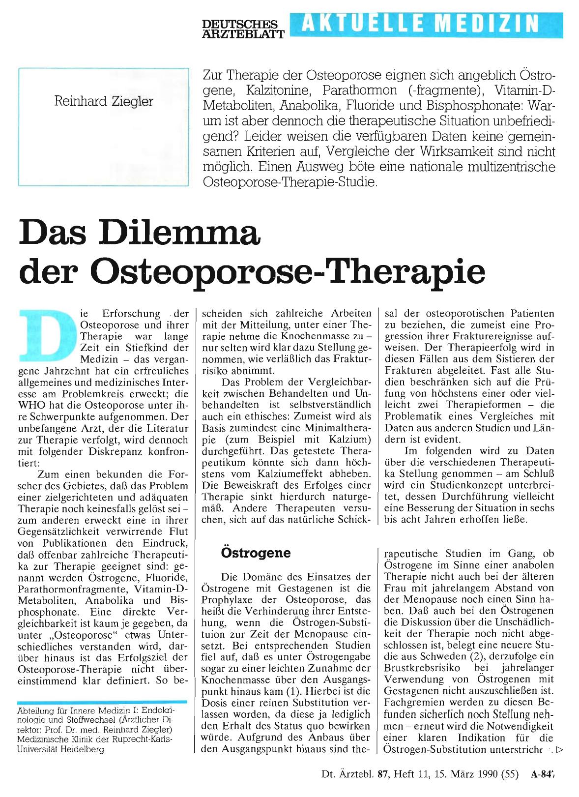 Vorschauseite 1: Das Dilemma der Osteoporose-Therapie
