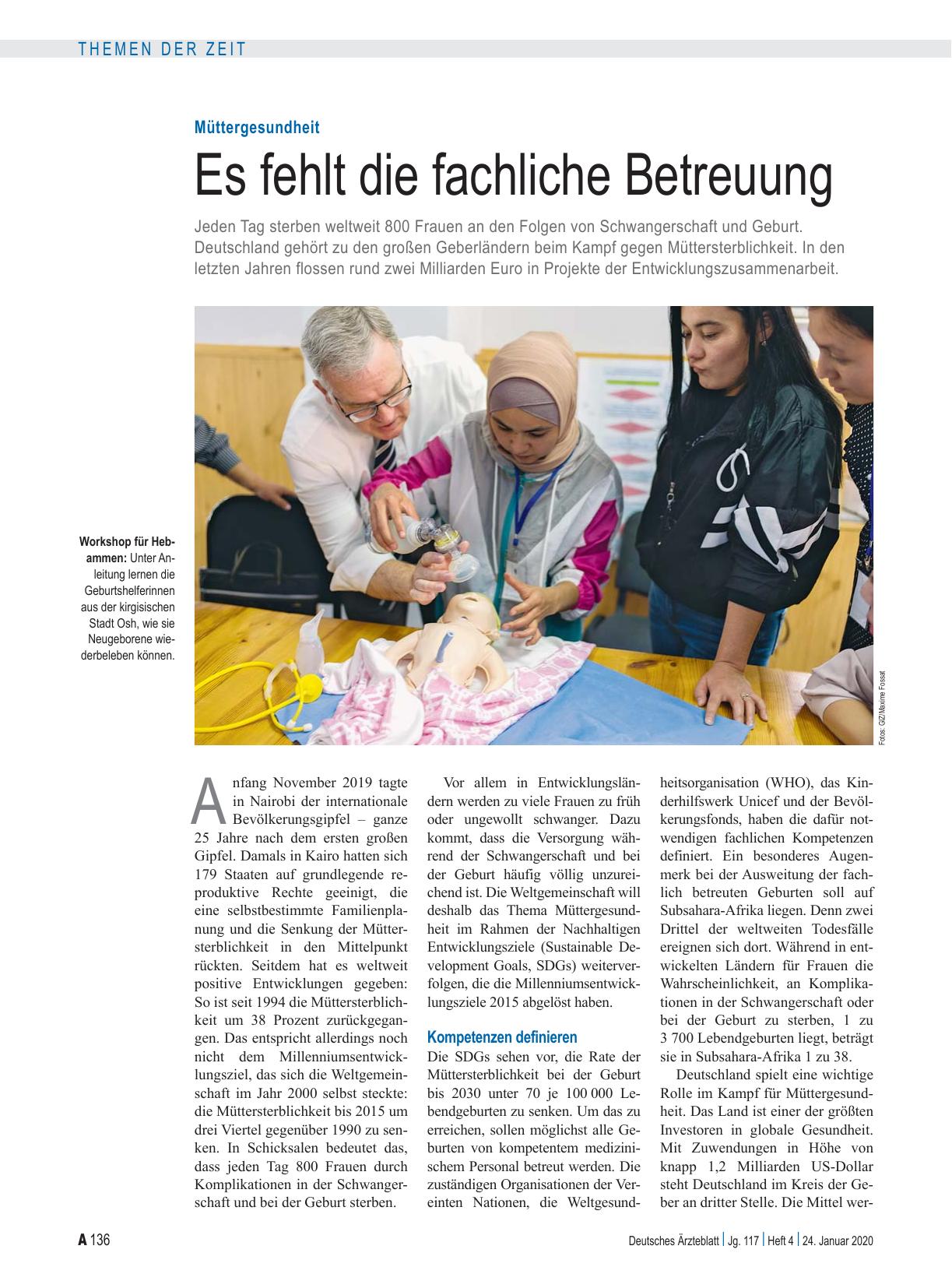 Vorschauseite 1: Müttergesundheit: Es fehlt die fachliche Betreuung
