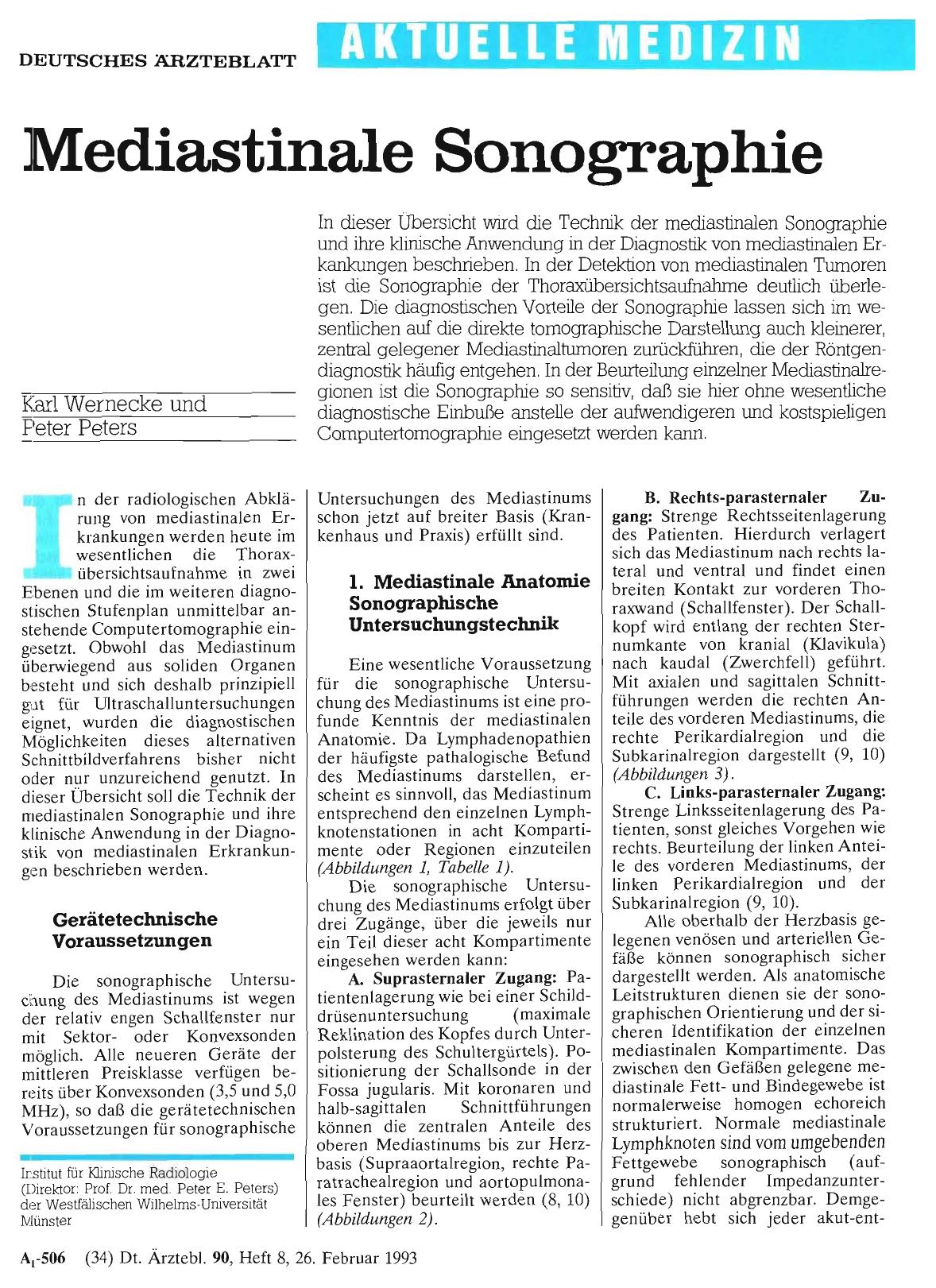 Vorschauseite 1: Mediastinale Sonographie