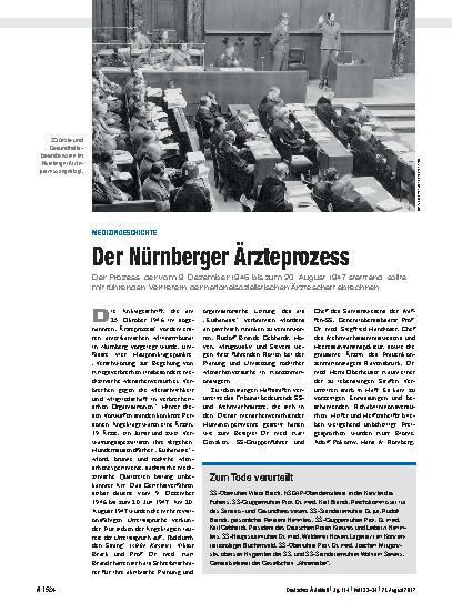 Vorschauseite 1: Medizingeschichte: Der Nürnberger Ärzteprozess