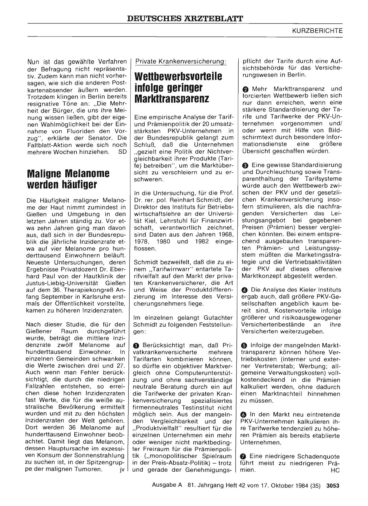 Vorschauseite 1: Private Krankenversicherung: Wettbewerbsvorteile infolge geringer Markttransparenz