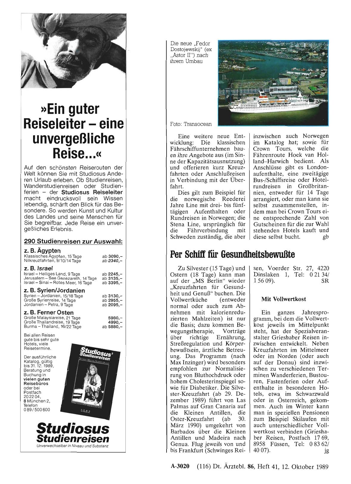 Vorschauseite 1: Per Schiff für Gesundheitsbewußte