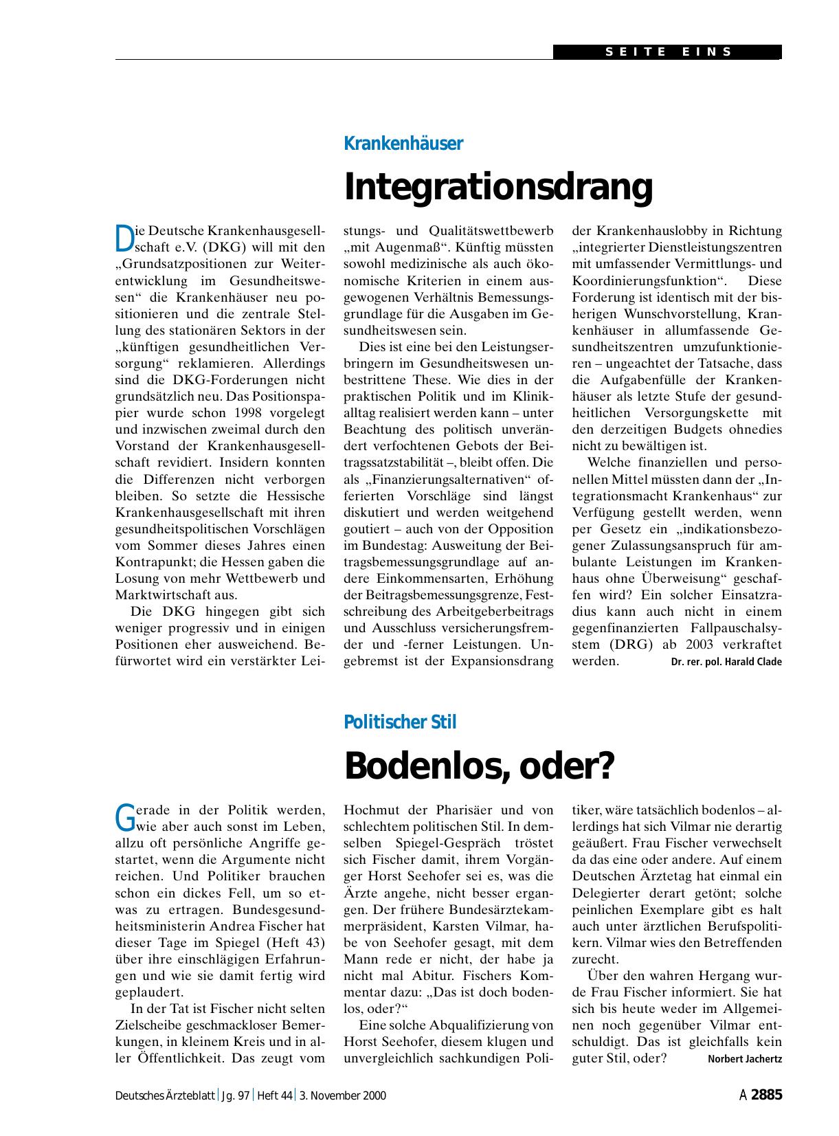 Vorschauseite 1: Politischer Stil: Bodenlos, oder?