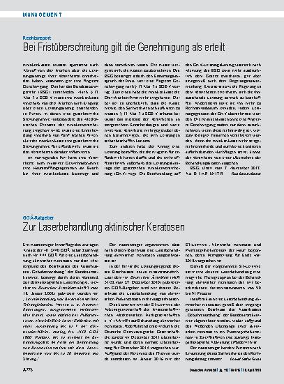 Vorschauseite 1: Rechtsreport: Bei Fristüberschreitung gilt die Genehmigung als erteilt