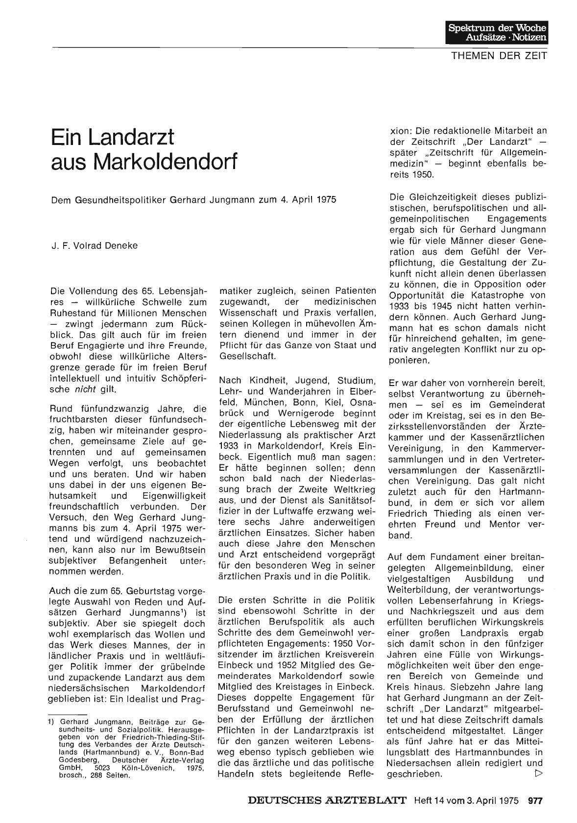 Vorschauseite 1: Ein Landarzt aus Markoldendorf