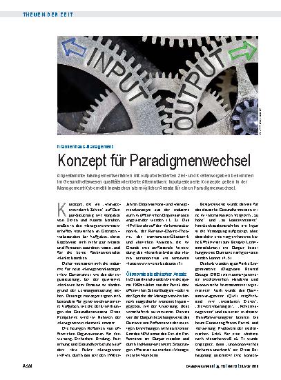 Vorschauseite 1: Krankenhaus-Management: Konzept für Paradigmenwechsel