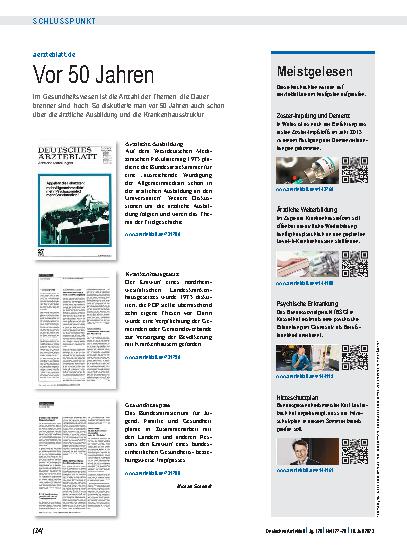 Vorschauseite 1: aerzteblatt.de: Vor 50 Jahren