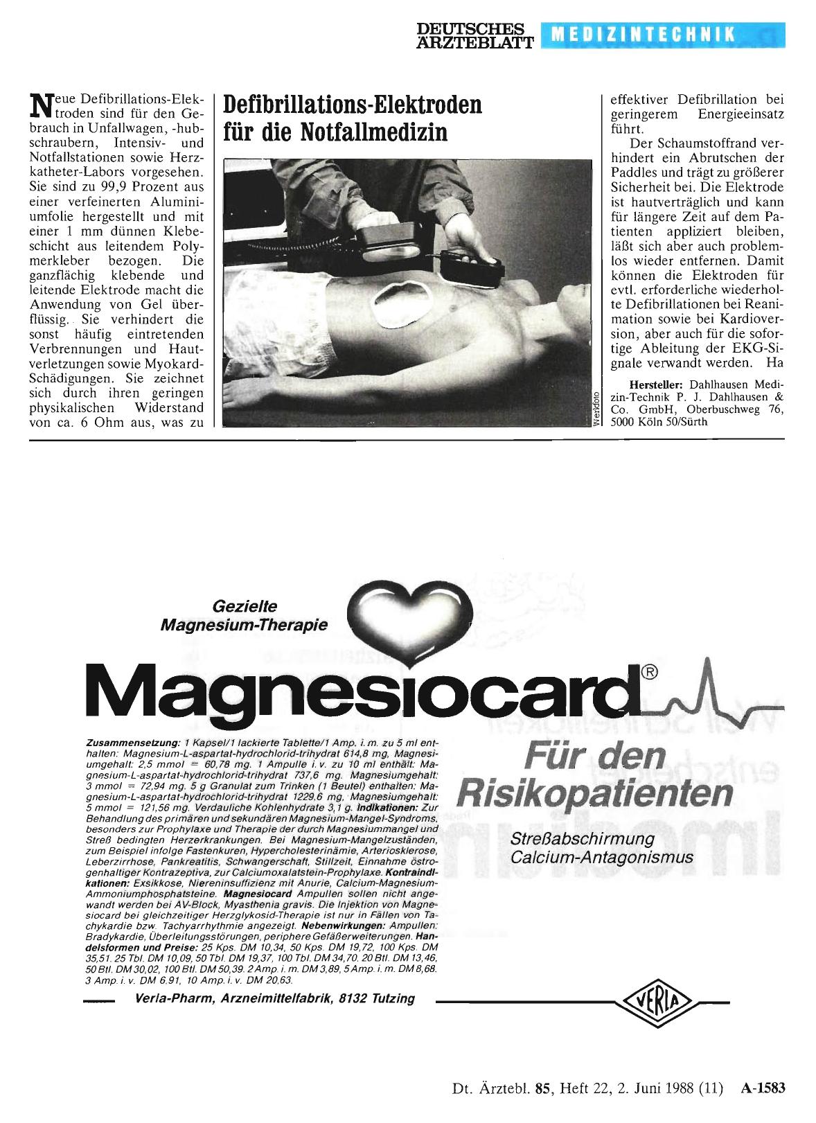 Vorschauseite 1: Defibrillations-Elektroden für die Notfallmedizin