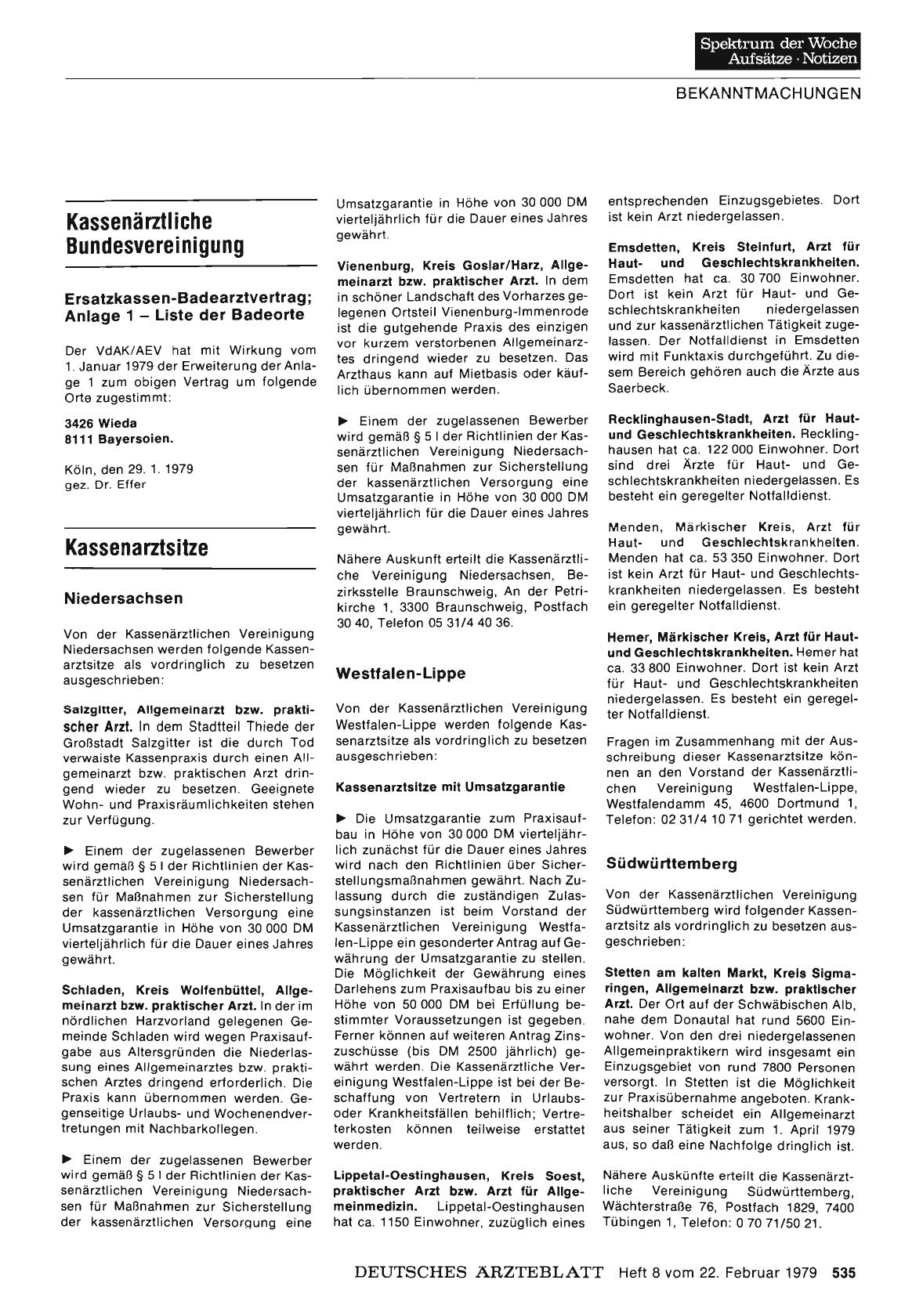 Vorschauseite 1: Kassenarztsitze