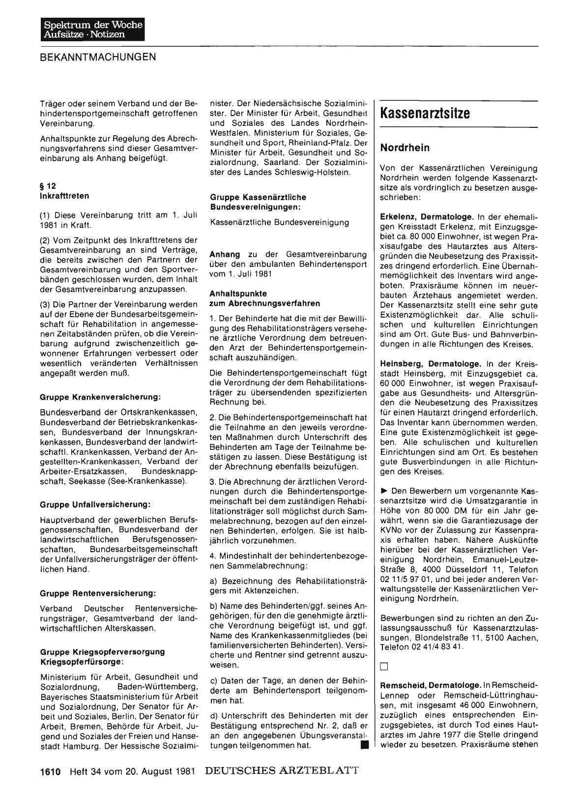 Vorschauseite 1: Kassenarztsitze