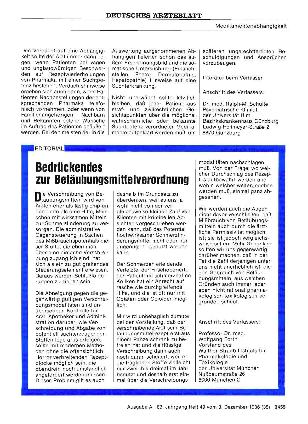 Vorschauseite 1: Bedrückendes zur Betäubungsmittelverordnung