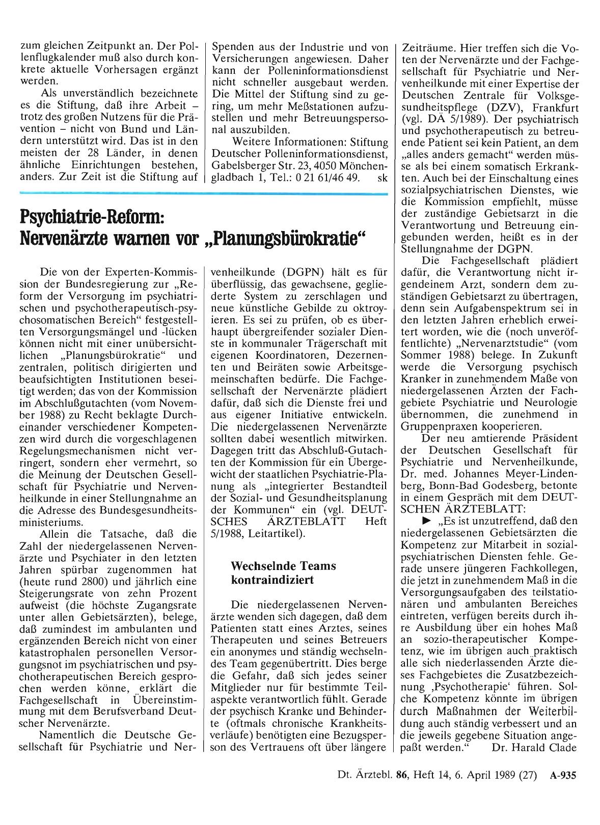 Vorschauseite 1: Psychiatrie-Reform: Nervenärzte warnen vor „Planungsbürokratie“