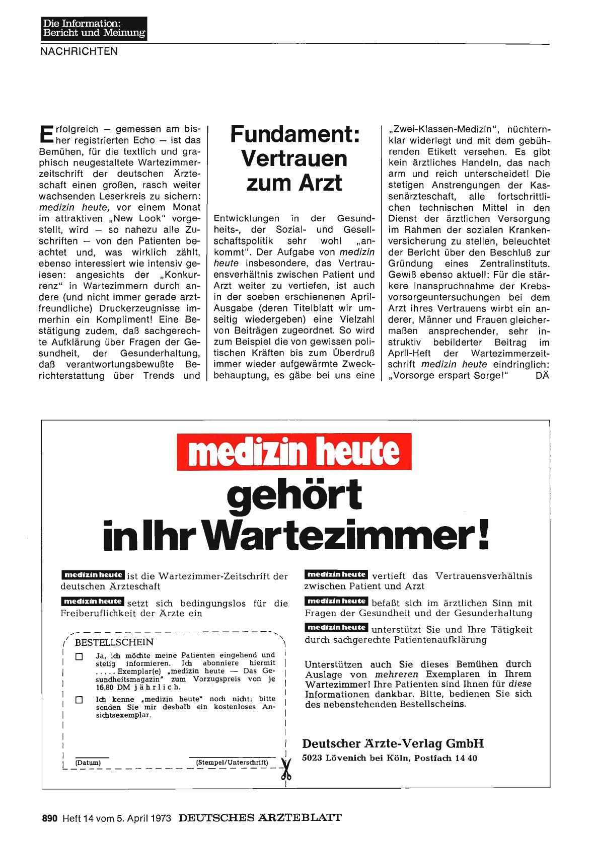 Vorschauseite 1: Fundament: Vertrauen zum Arzt