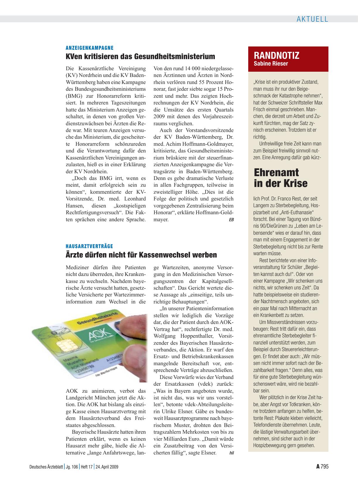Vorschauseite 1: Randnotiz: Ehrenamt in der Krise