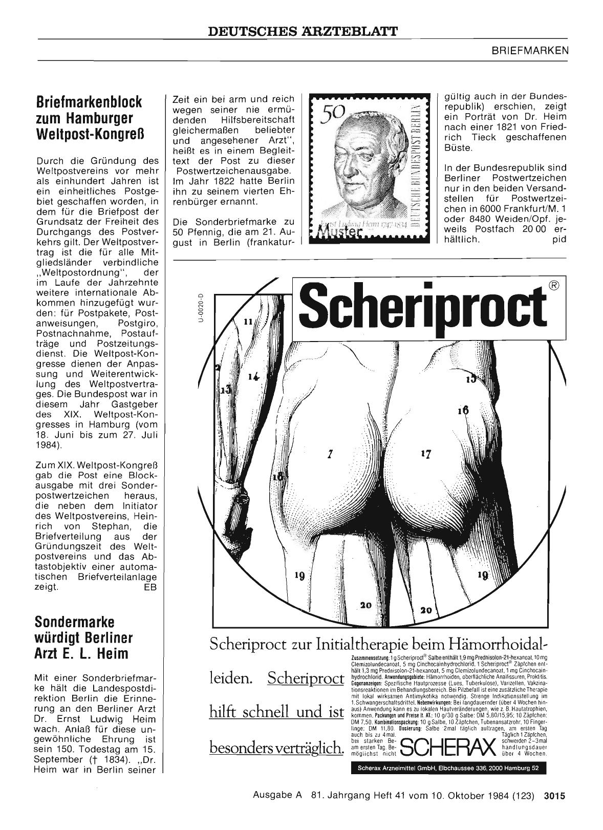 Vorschauseite 1: Sondermarke würdigt Berliner Arzt E. L. Heim