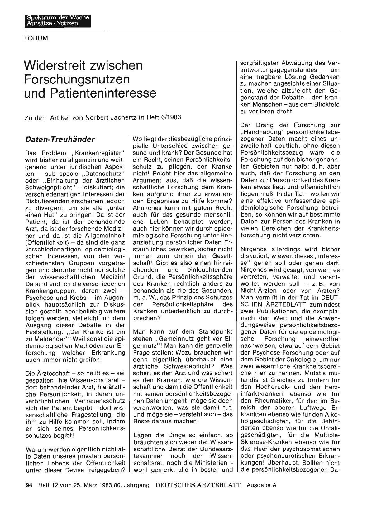 Vorschauseite 1: Widerstreit zwischen Forschungsnutzen und Patienteninteresse