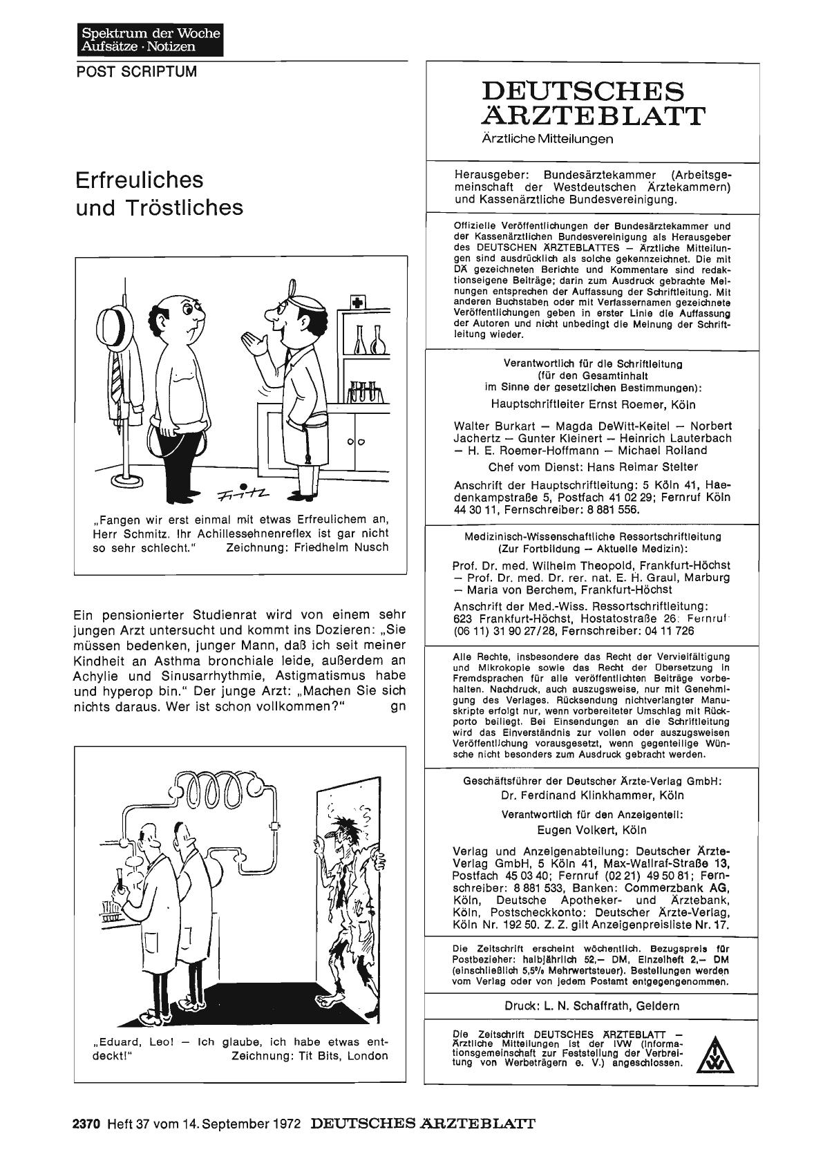Vorschauseite 1: Erfreuliches und Tröstliches