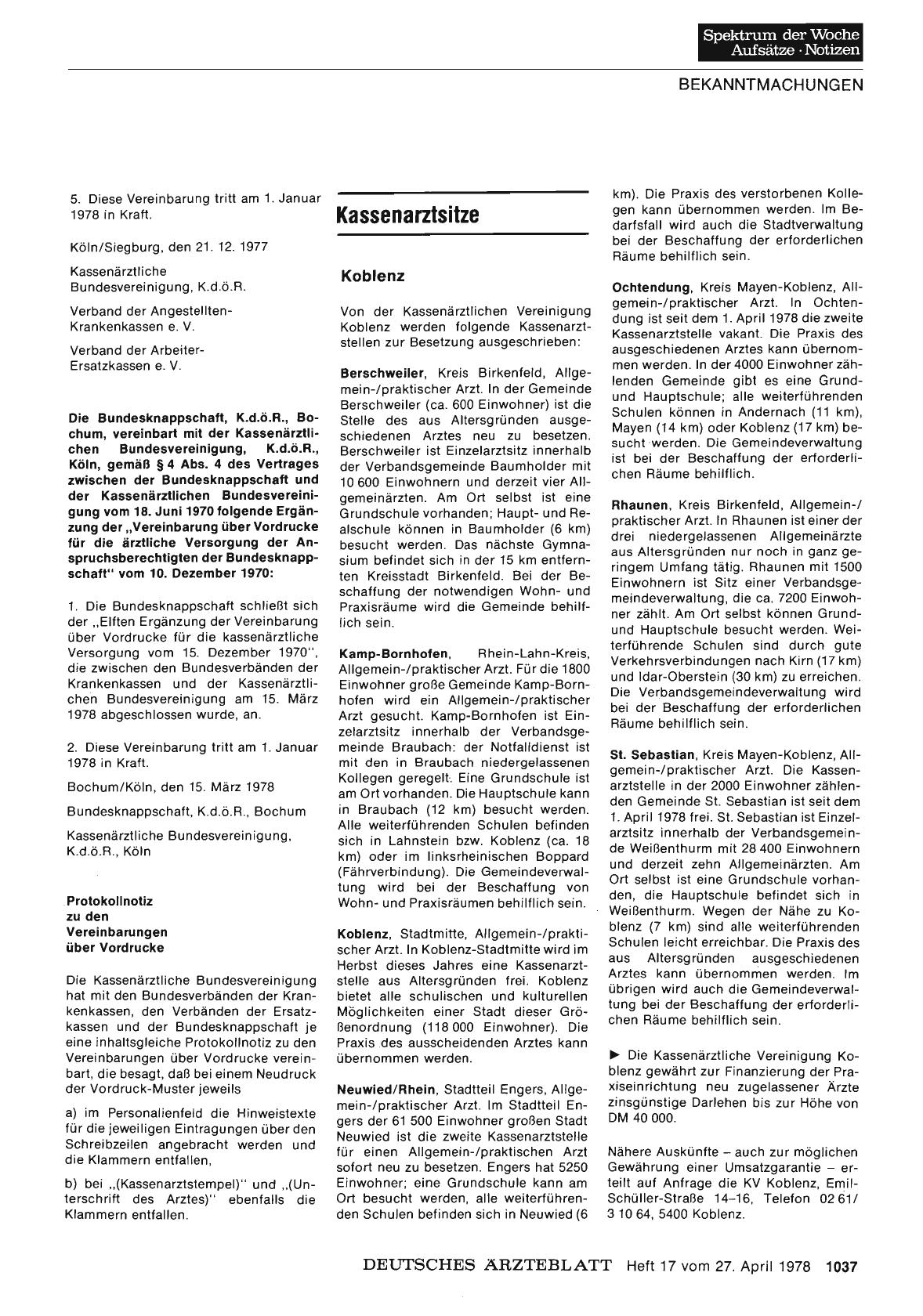 Vorschauseite 1: Kassenarztsitze