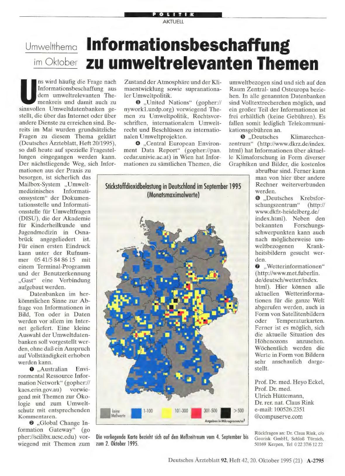 Vorschauseite 1: Umwelthema im Oktober: Informationsbeschaffung zu umweltrelevanten Themen