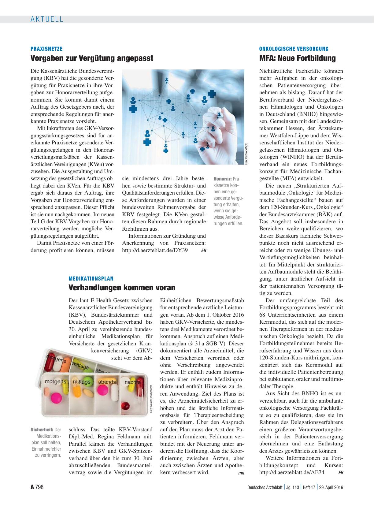 Vorschauseite 1: Medikationsplan: Verhandlungen kommen voran