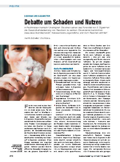 Vorschauseite 1: E-Shishas und E-Zigaretten: Debatte um Schaden und Nutzen