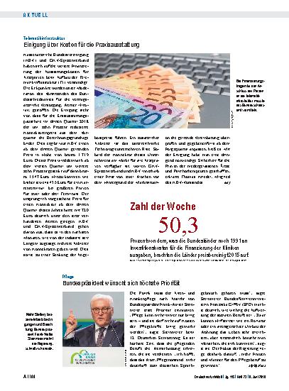Vorschauseite 1: Pflege: Bundespräsident wünscht sich höchste Priorität