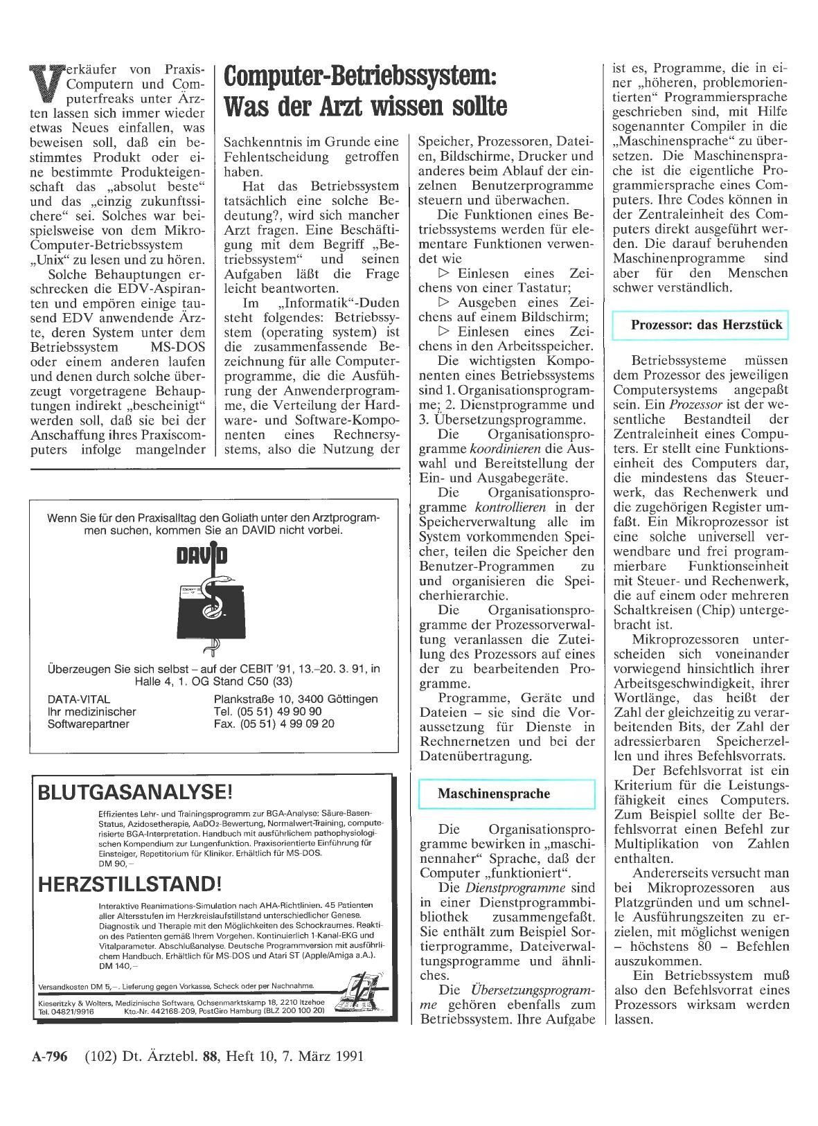 Vorschauseite 1: Computer-Betriebssystem: Was der Arzt wissen sollte