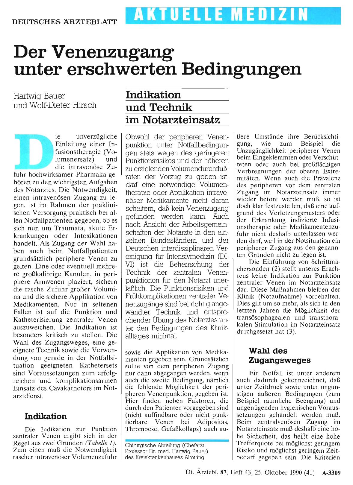 Vorschauseite 1: Der Venenzugang unter erschwerten Bedingungen: Indikation und Technik im Notarzteinsatz