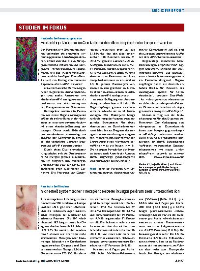 Vorschauseite 1: Psoriasis bei Kindern: Sicherheit systemischer Therapien – Nebenwirkungsspektrum sehr unterschiedlich