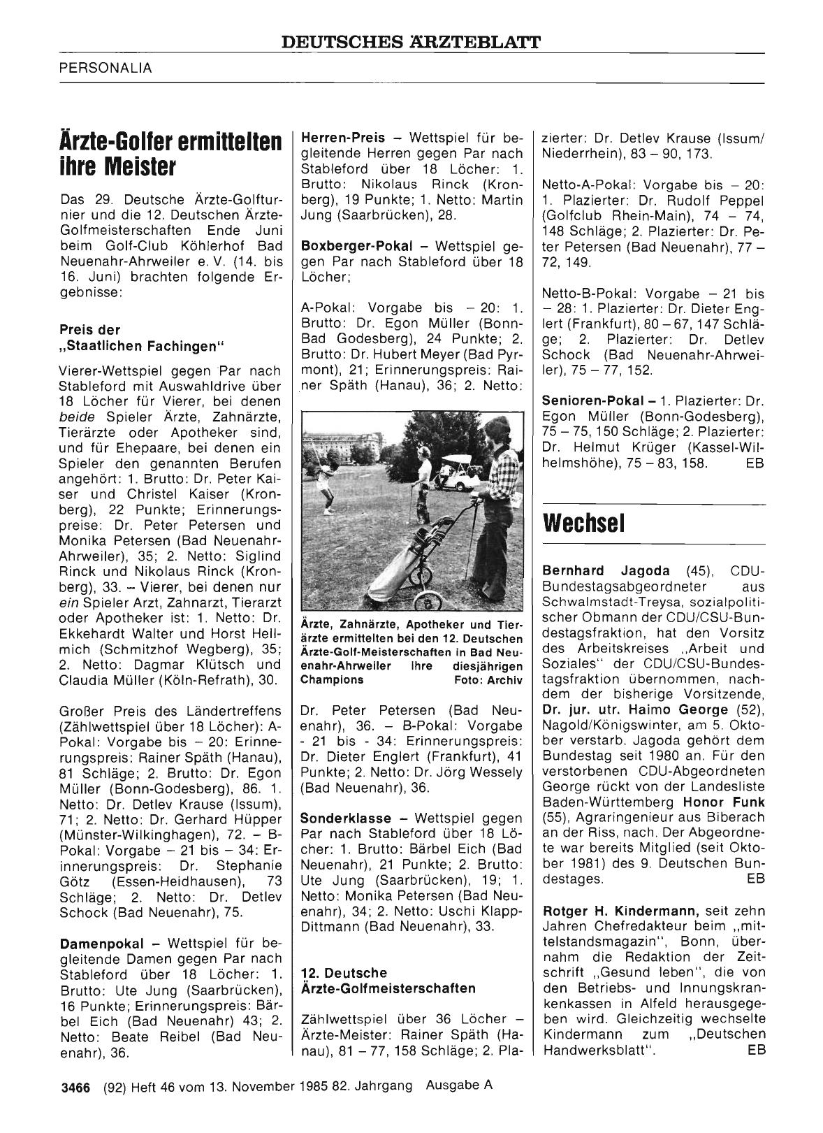 Vorschauseite 1: Ärzte-Golfer ermittelten ihre Meister