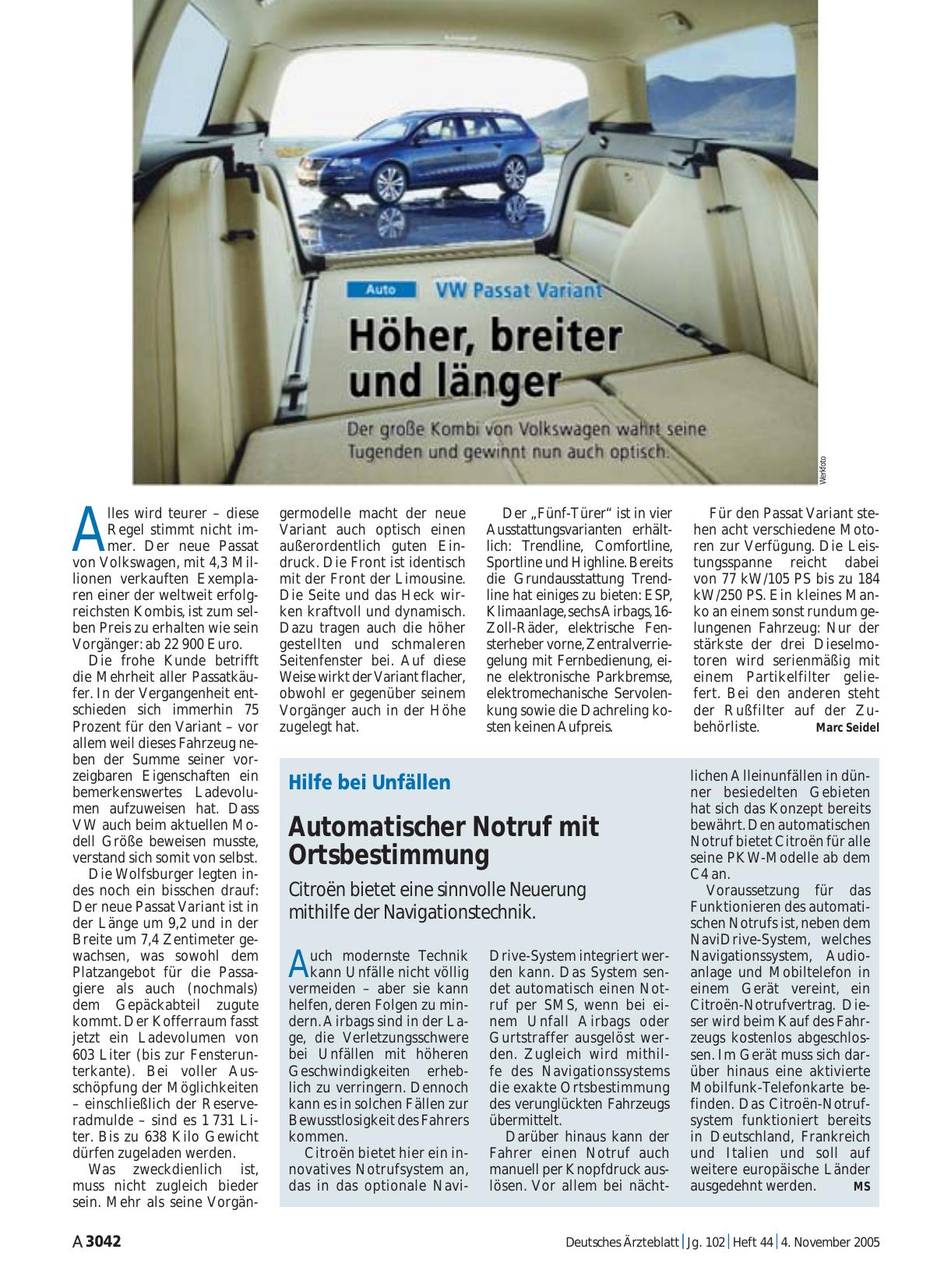 Vorschauseite 1: VW Passat Variant: Höher, breiter und länger