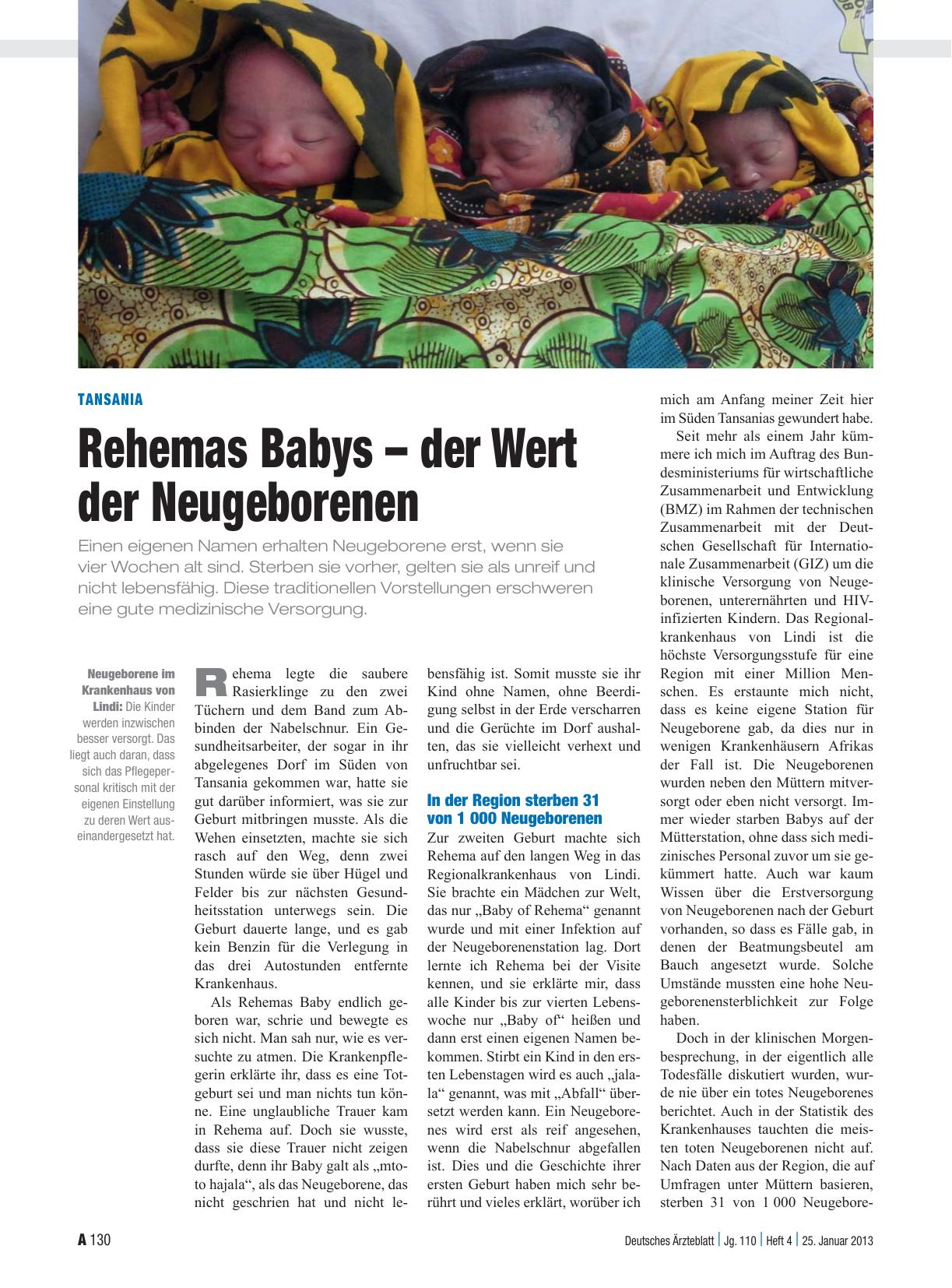 Vorschauseite 1: Tansania: Rehemas Babys – der Wert der Neugeborenen