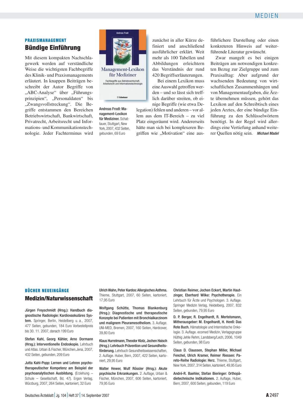 Vorschauseite 1: Management-Lexikon für Mediziner